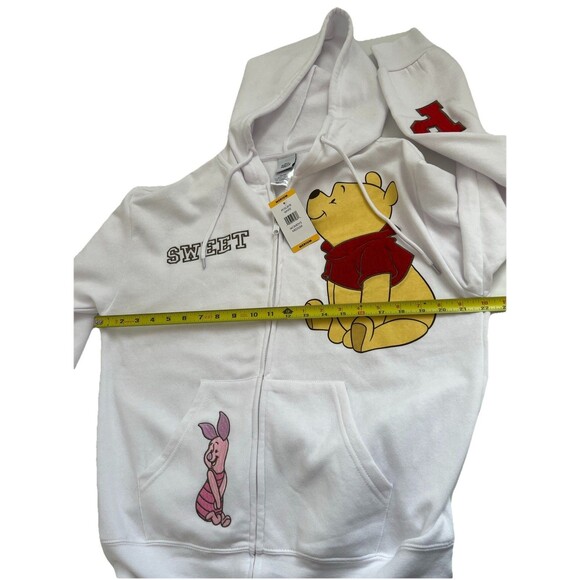 NWT DISNEY Winnie The Pooh Women's Full Zip Sweatshirt Hoodie White Size M - Picture 3 of 13